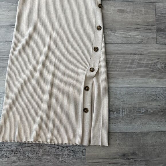 Olive And Oak Knit Dress Women’s Size XS Sexy Minimalist Bodycon Beige - Picture 3 of 7